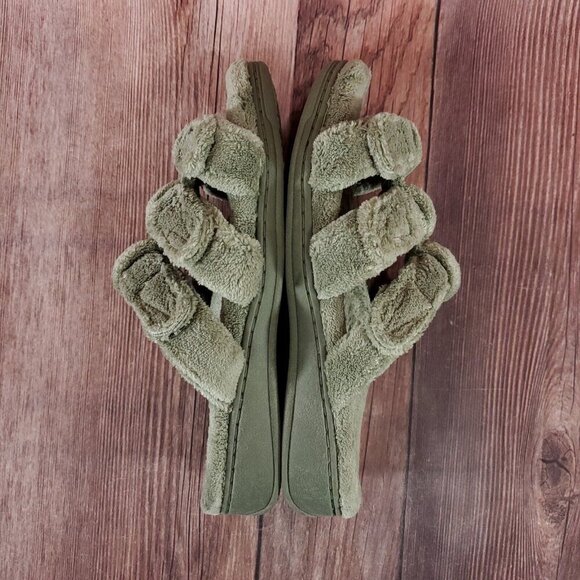 Vionic Snooze Womens Size 6 Green Terrycloth Slip On Slippers Sandals Shoes - Picture 10 of 15